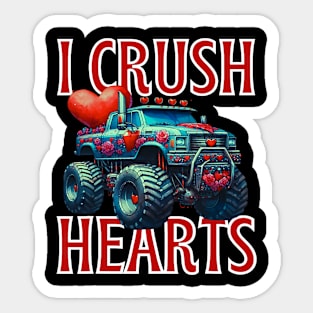 Valentines Day I Crush Hearts For Boys Kids Sticker